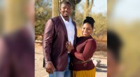 Arizona Cardinals Offensive Tackle Kelvin Beachum und Walter Payton Man Of The Year-Kandidat posieren mit seiner Frau